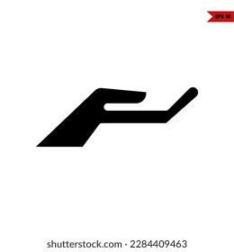illustration of hand glyph icon 