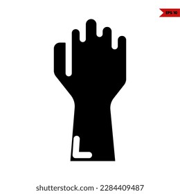 illustration of hand glyph icon 