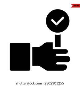 illustration of hand glyph icon 
