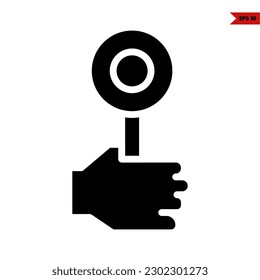 illustration of hand glyph icon 