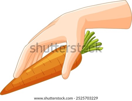 Illustration of a hand grasping a carrot