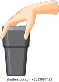 Illustration of a hand grasping a cup