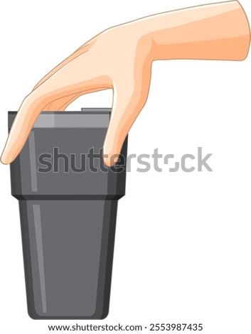 Illustration of a hand grasping a cup