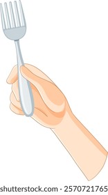 Illustration of a hand gripping a fork