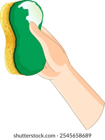 Ilustração de uma mão segurando uma esponja