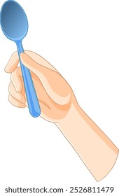 Illustration of a hand gripping a spoon