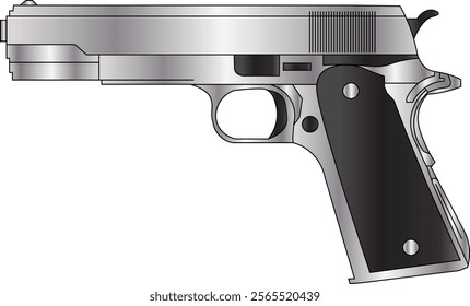 the illustration of the hand gun 