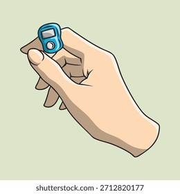 Illustration of Hand Hold a Digital Prayer Beads