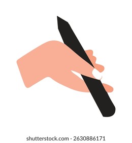 Illustration hand holding bolpoin office