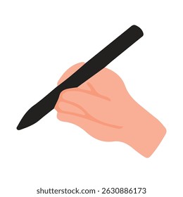 Illustration hand holding bolpoin office