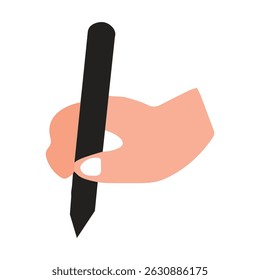 Illustration hand holding bolpoin office
