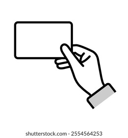 Illustration of a hand holding a card