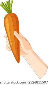 Illustration of a hand holding a carrot
