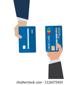 Illustration of hand holding credit card
