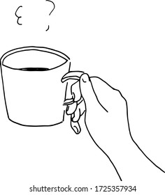 Illustration hand holding cup