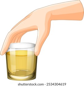 Illustration of a hand holding a glass