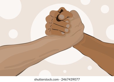  illustration of a hand holding a hands. 