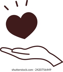 
Illustration of a hand holding a heart 1-1 Simple