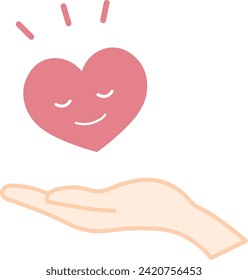 
Illustration of a hand holding a heart 2-3 Simple
