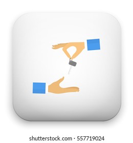illustration of hand holding key icon