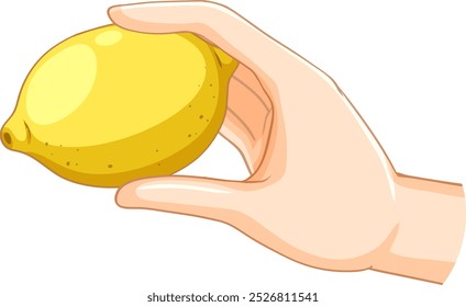 Ilustración de una mano sosteniendo un limón