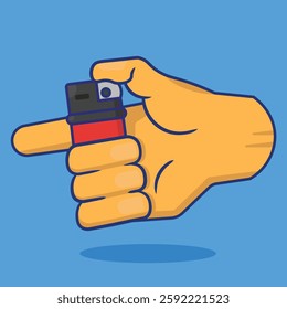 illustration of a hand holding a lighter