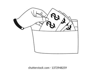 illustration of hand holding money