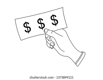 Illustration of hand holding money