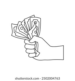 illustration of a hand holding money