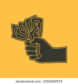 illustration of a hand holding money