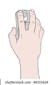 Illustration Of Hand Holding A Mouse