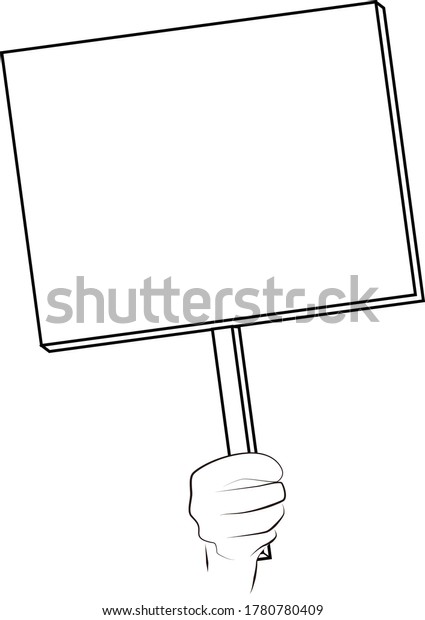 Illustration Hand Holding Placard Stock Vector Royalty Free