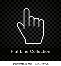Illustration of hand icon on checkered background