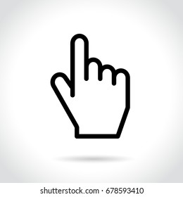 Illustration of hand icon on white background