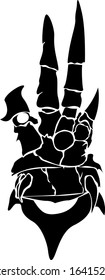 illustration of hand icon, sticker,tshirt print, vector illustration
