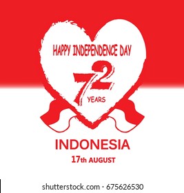 Illustration of hand with Indonesia Flag for Independence Day