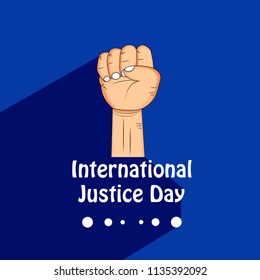 Illustration of hand for International Justice Day background