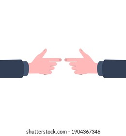 Illustration of hand isolated on white background. Vector in flat style.