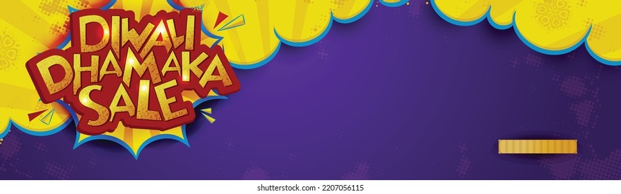 illustration of hand lettring  dhamaka sale text for diwali sale 
