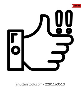 illustration of hand like line icon 