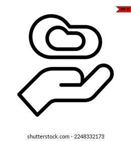 Illustration of Hand Line Icon