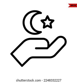 Illustration of Hand Line Icon