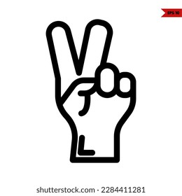 illustration of hand line icon 