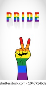 Illustration of hand making victory gesture, symbol of peace, vector.