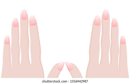 Illustration of hand with manicure