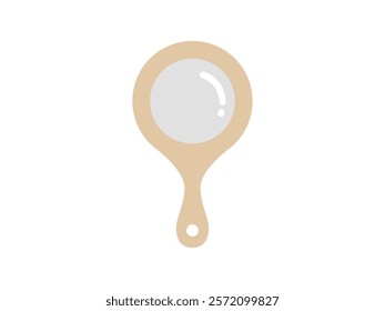 Illustration of hand mirror icon for makeup.