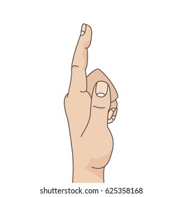Illustration with hand. Hand with nails and forefinger