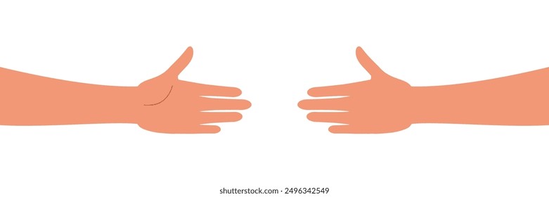 Illustration of a hand outstretched to shake hands