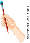 Illustration of a hand with a paintbrush