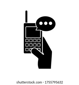 
illustration of a hand phone, in a flat style. communication tool theme.